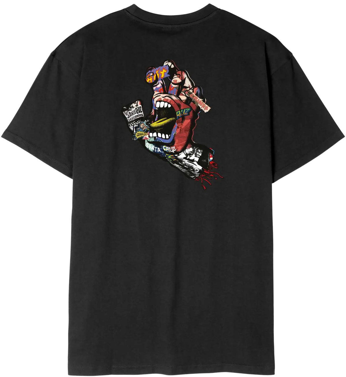 Santa Cruz Collage Hand T-Shirt - Black