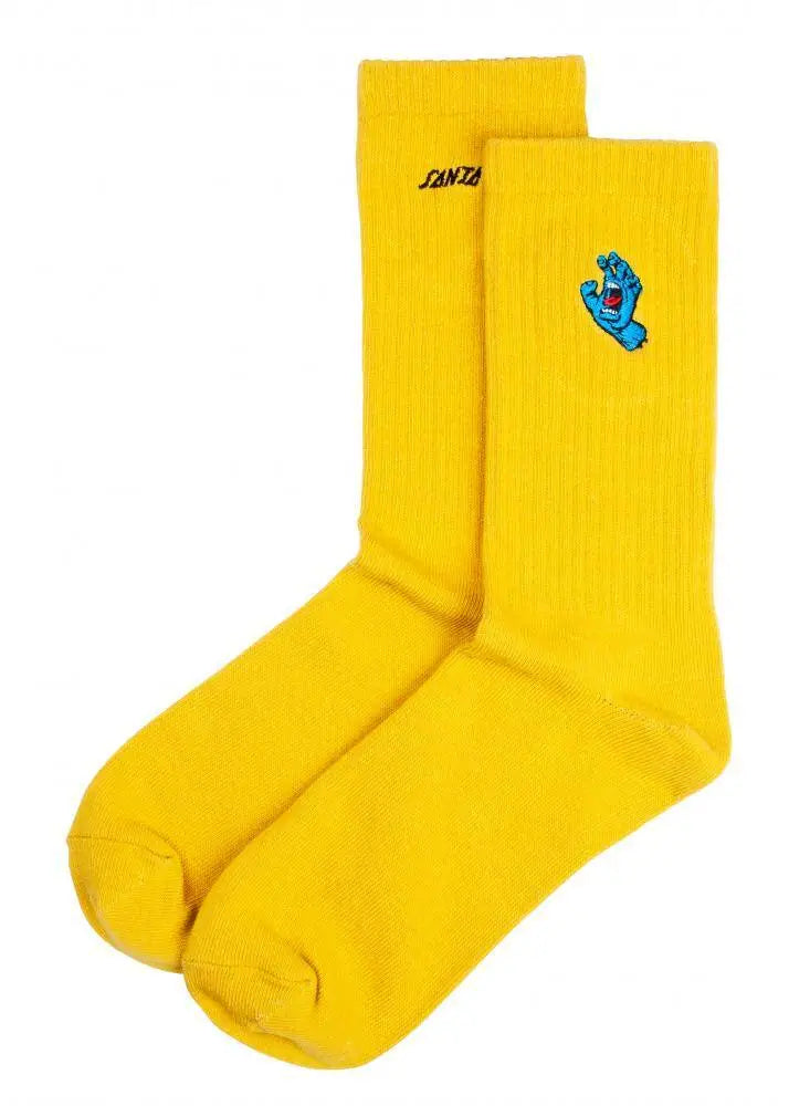 Santa Cruz Screaming Hand Socks - Yellow/Mini Hand