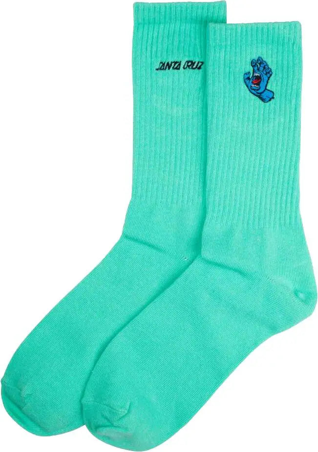 Santa Cruz Screaming Hand Socks - Jade Green/Mini Hand