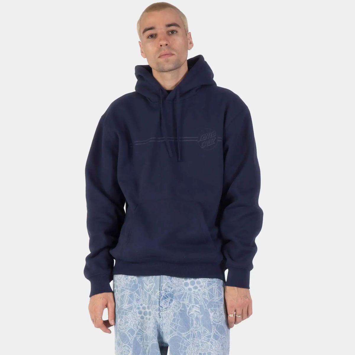 Santa Cruz Tonal Opus Dot Stripe Hoodie - Midnight Blue - image 3