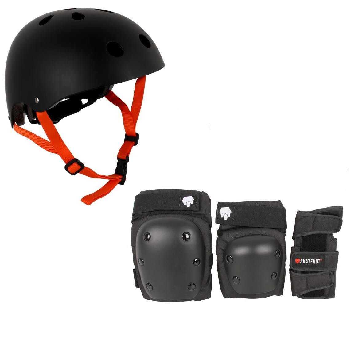 SkateHut Pro Helmet & Pad Set Bundle