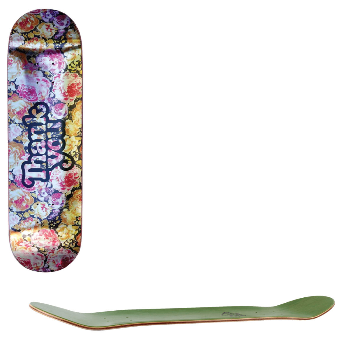 Thank You Floral Foil Logo Skateboard Deck 8.25"