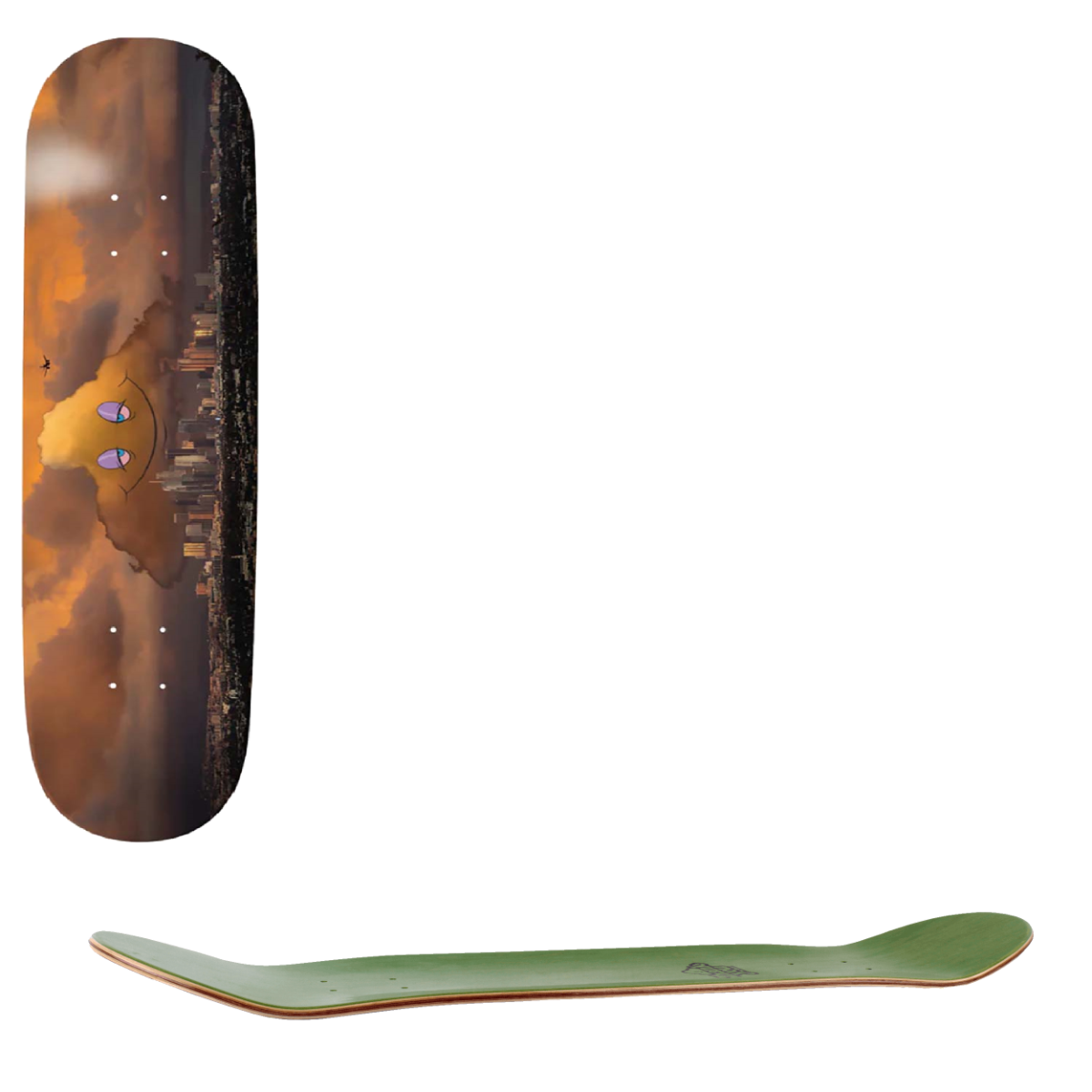 Thank You Head In The Clouds Downtown Skateboard Deck 8.5"