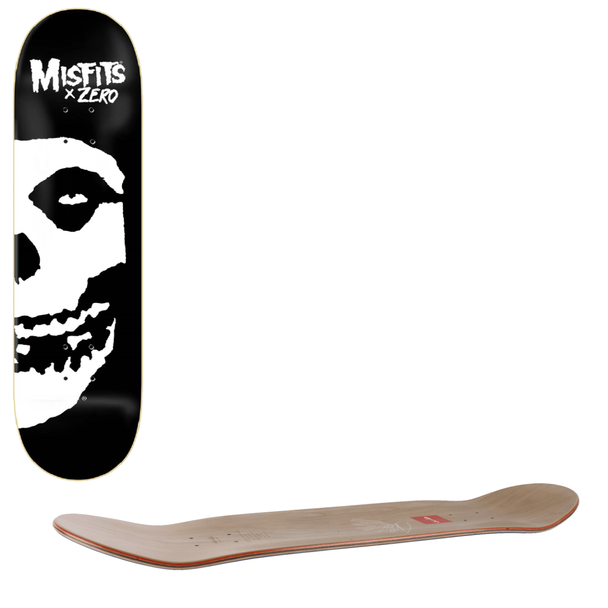 Zero x Misfits Fiend Skull Skateboard Deck - Right 8.25"