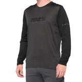 100% Ridecamp Long Sleeve Jersey - Black/Charcoal LRG