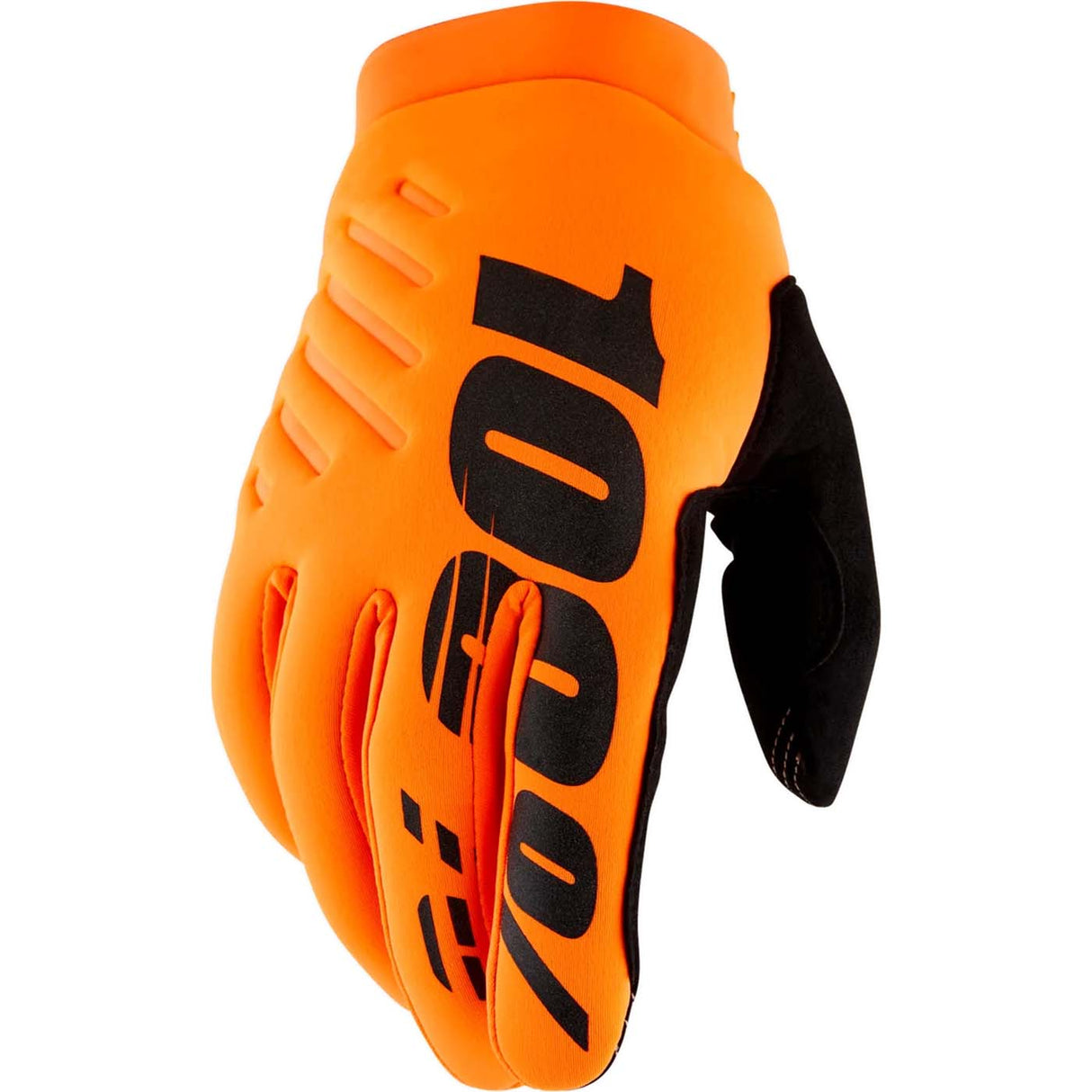 100% Brisker Youth Protective Gloves - Fluo Orange/Black