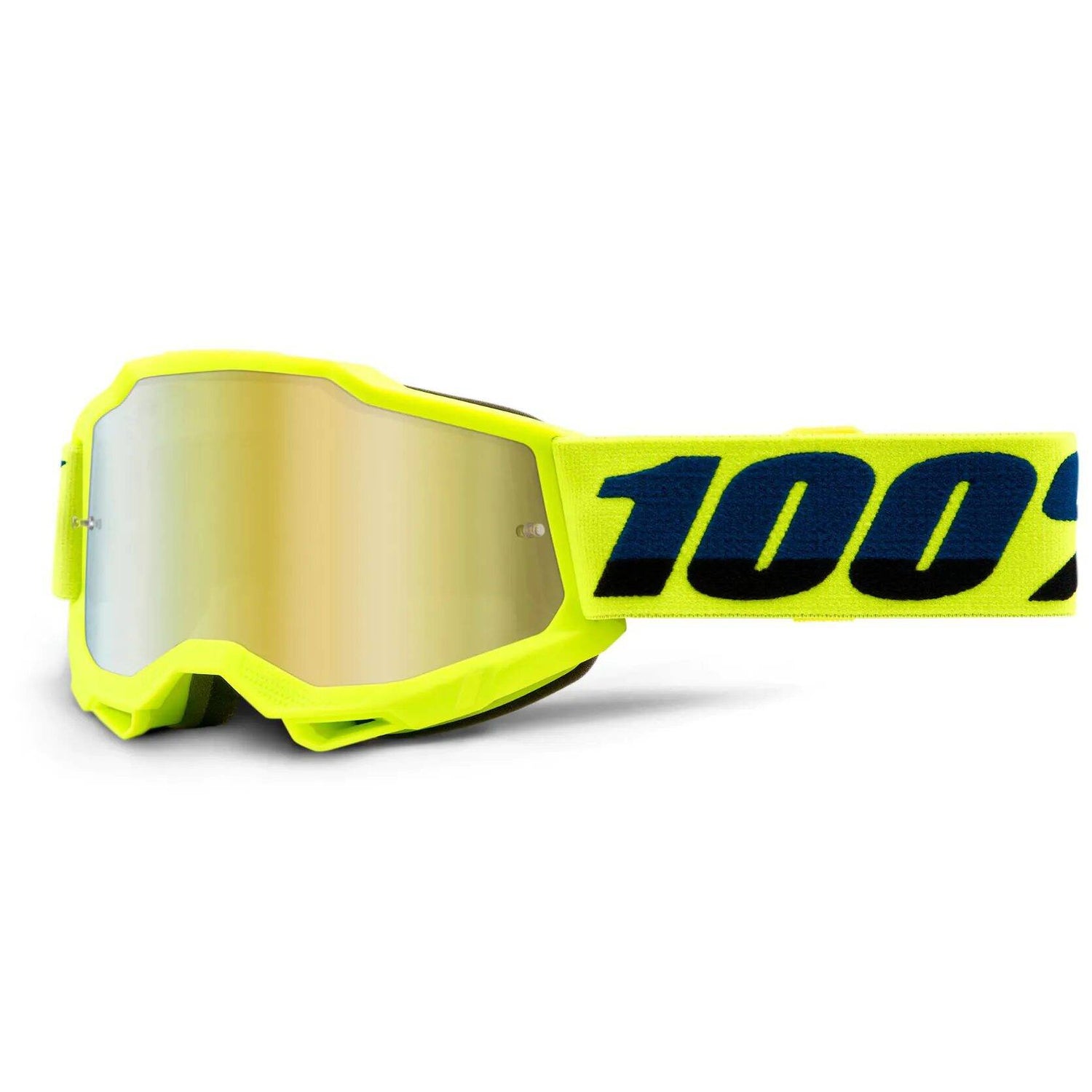 100% Accuri 2 Youth MTB/MX Goggles - Yellow (Mirror Gold Lens)