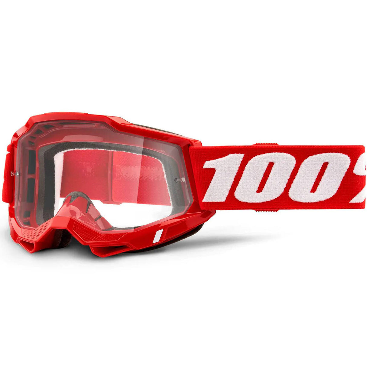 100% Accuri 2 MTB/MX Goggles - Red (Clear Lens)