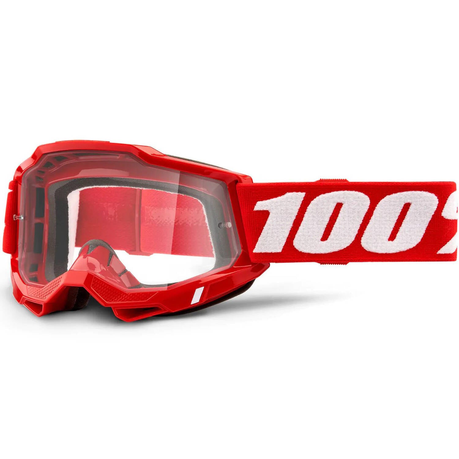 100% Accuri 2 MTB/MX Goggles - Red (Clear Lens)
