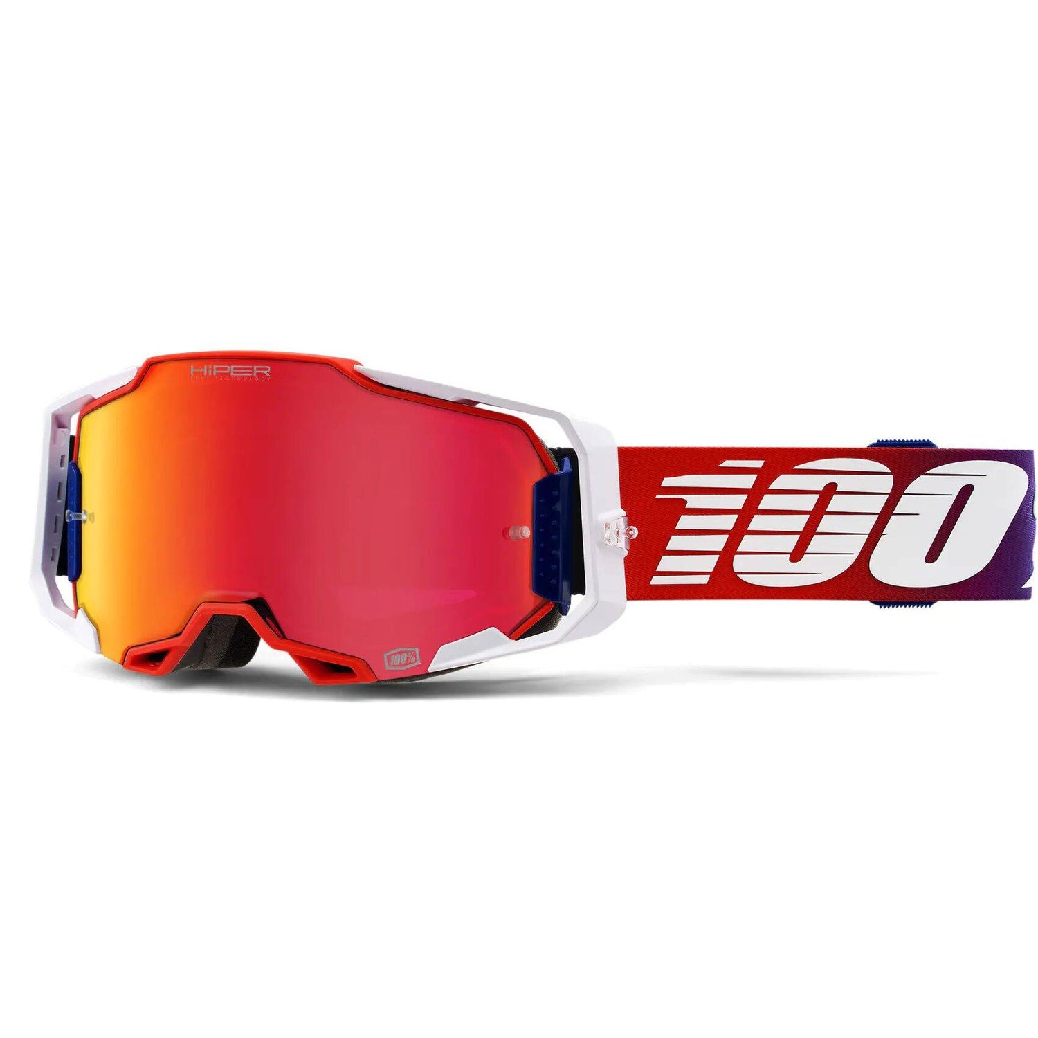 100% Armega MTB/MX Goggles - Factory (HiPER Red Lens)