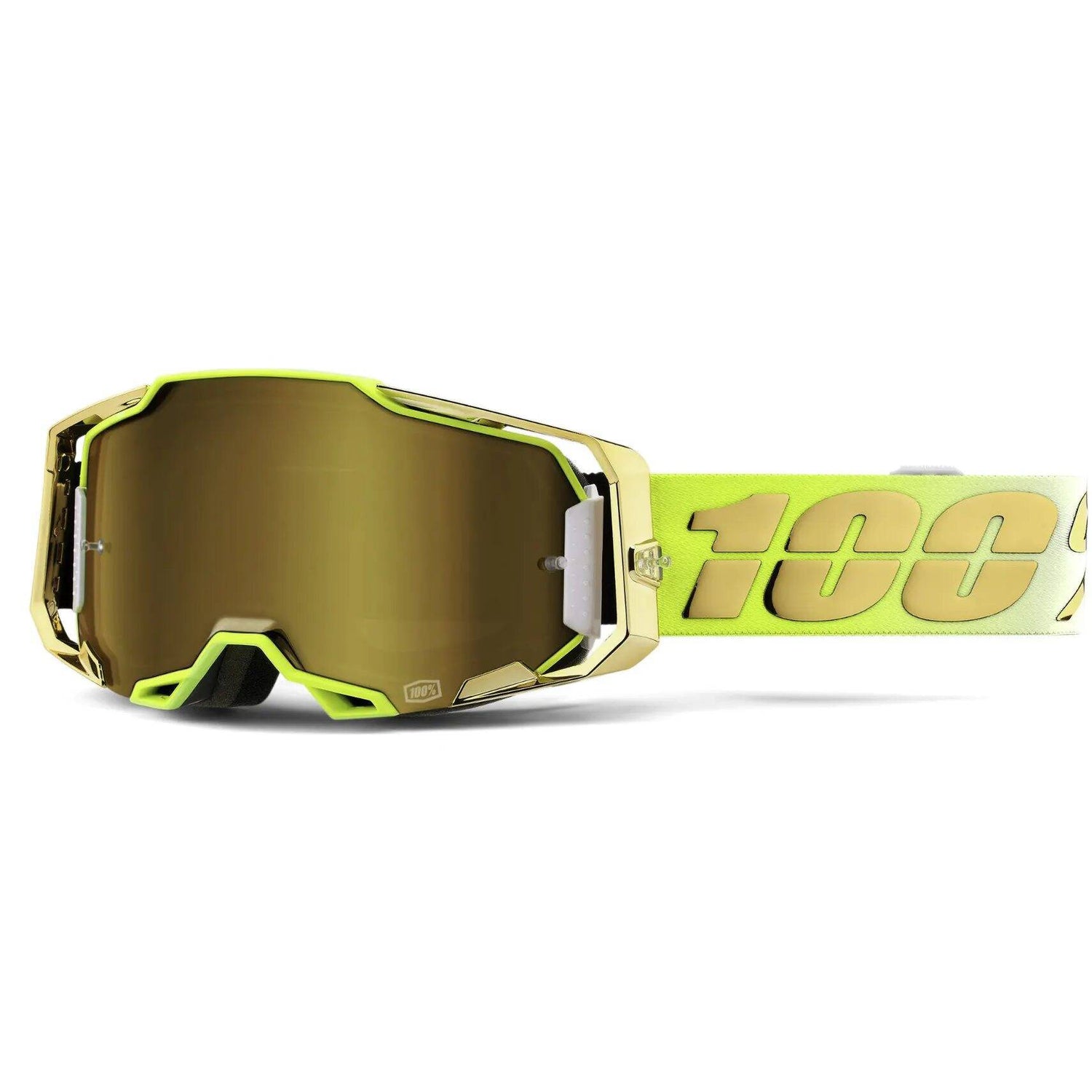 100% Armega MTB/MX Goggles - FeelGood (True Gold Lens)