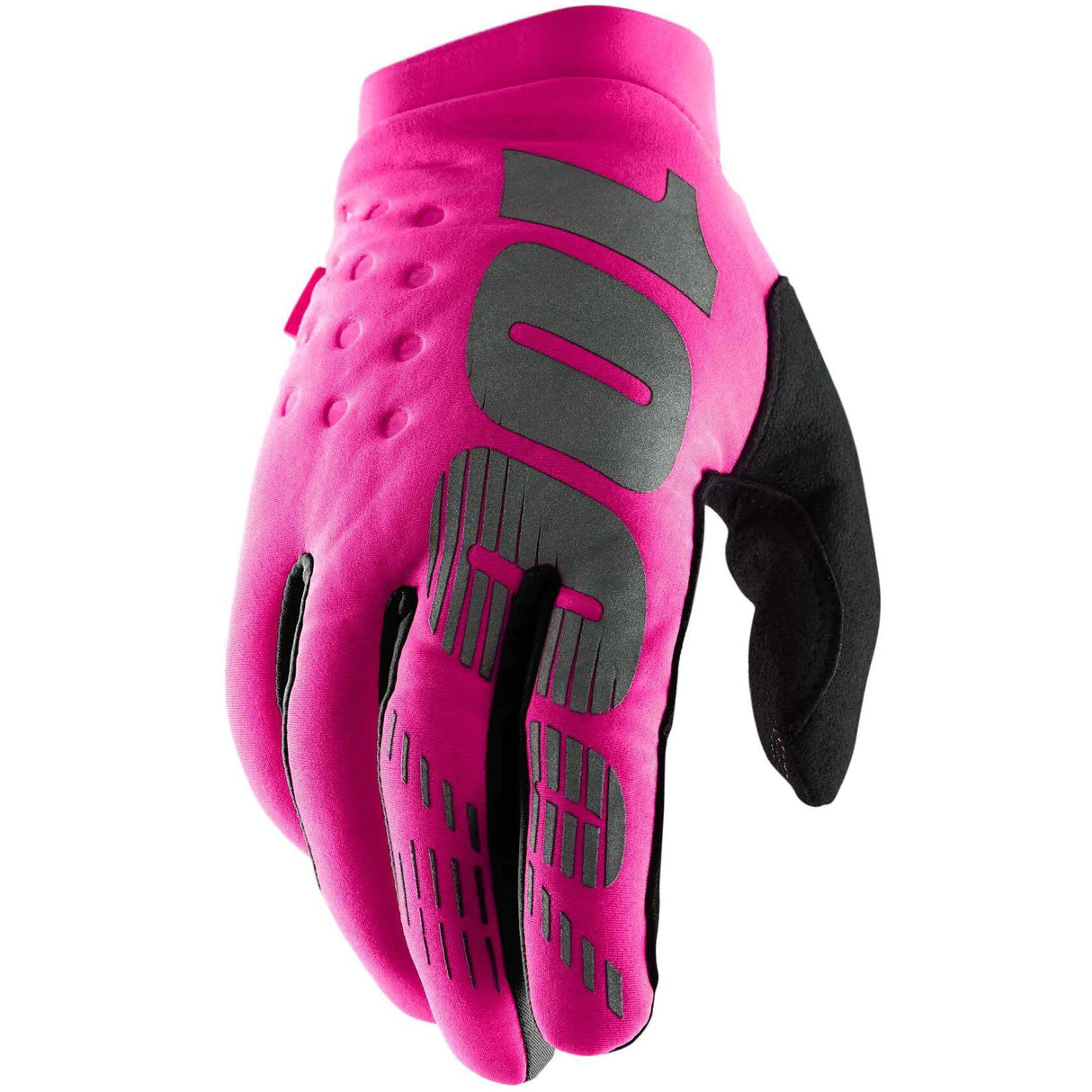 100% Brisker Womens Protective Gloves - Neon Pink/Black