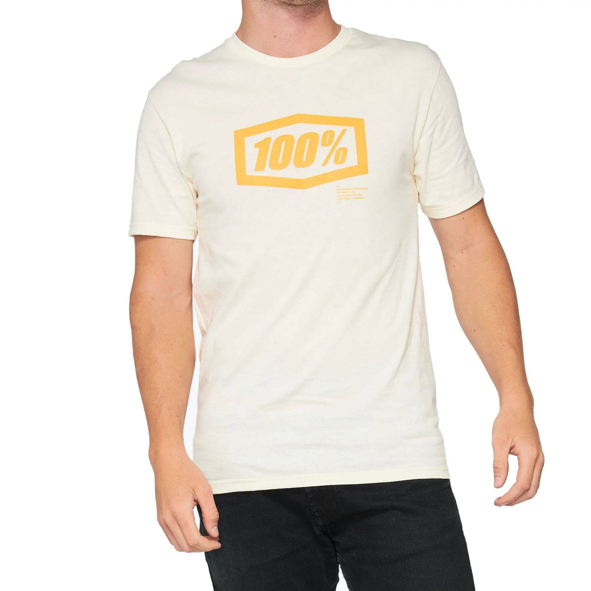 100% Essential T Shirt - Chalk/Orange