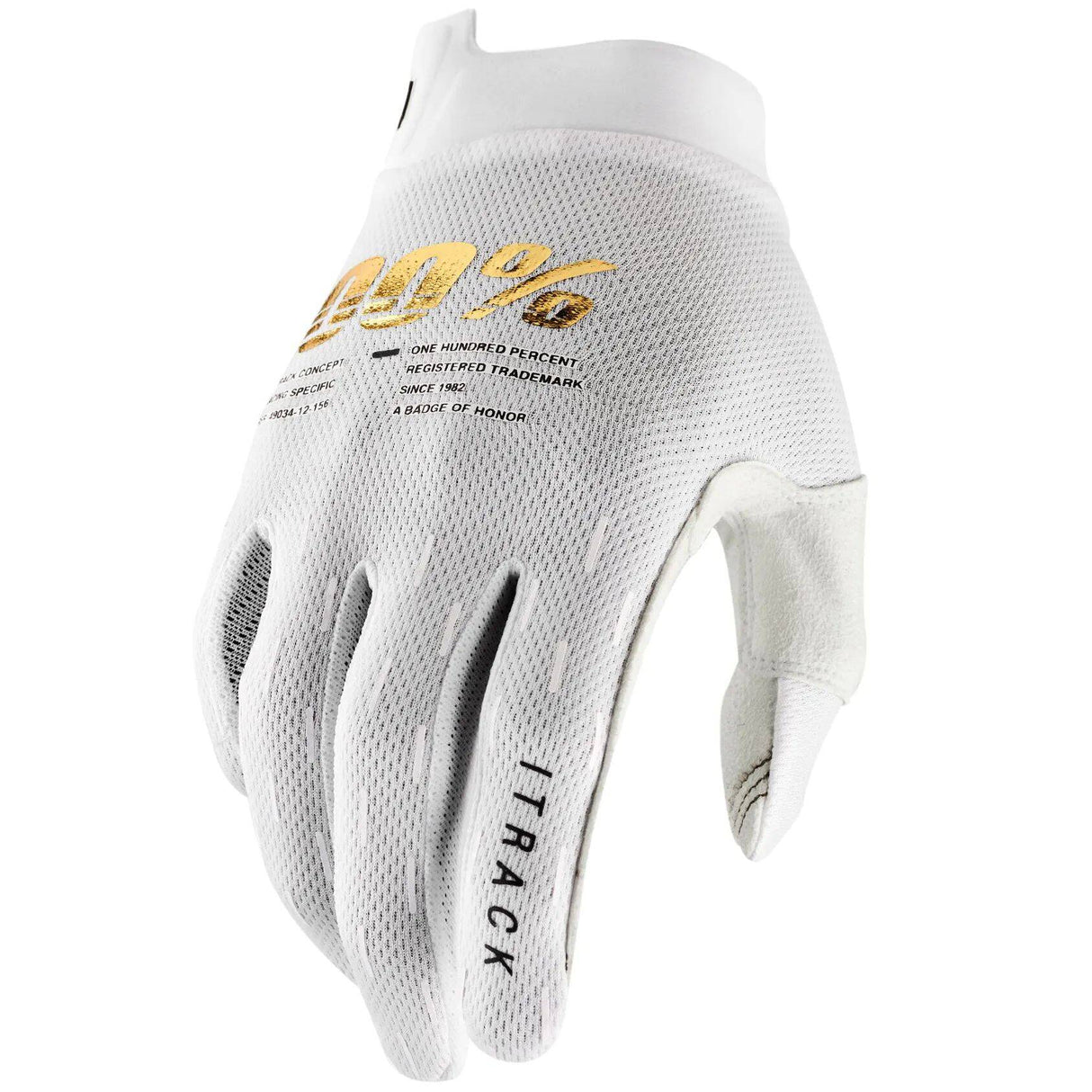 100% iTrack Protective Gloves - White