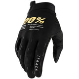 100% iTrack Youth Protective Gloves - Black