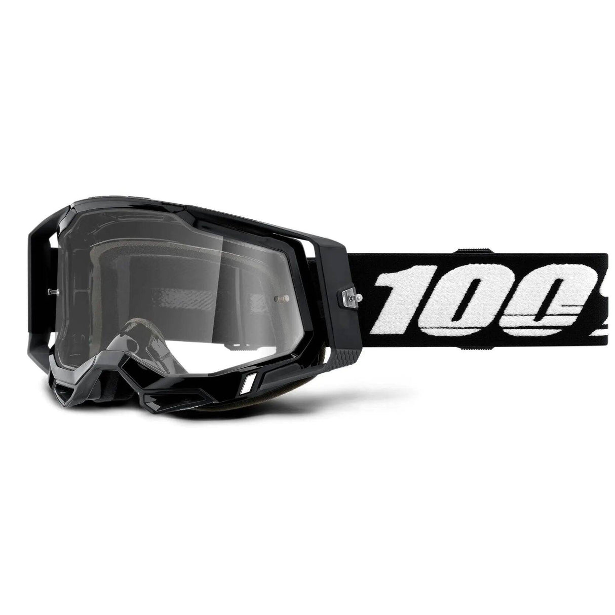 100% Racecraft 2 MTB/MX Goggles - Black (Clear Lens)