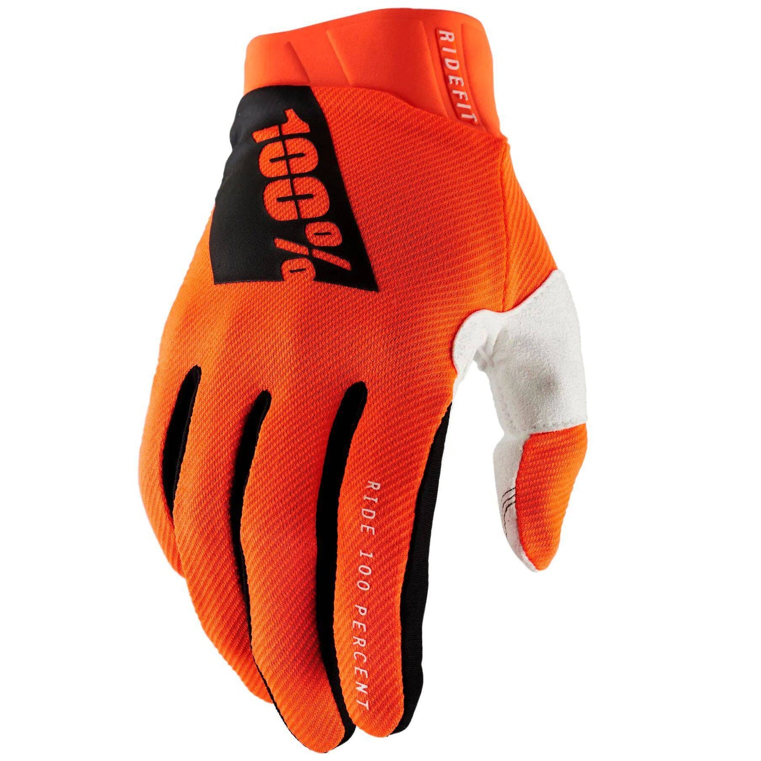 100% Ridefit Protective Gloves - Fluo Orange