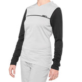100% Ridecamp Womens Long Sleeve Jersey - Grey/Black LRG