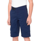 100% Ridecamp Youth Shorts - Navy Waist 26''