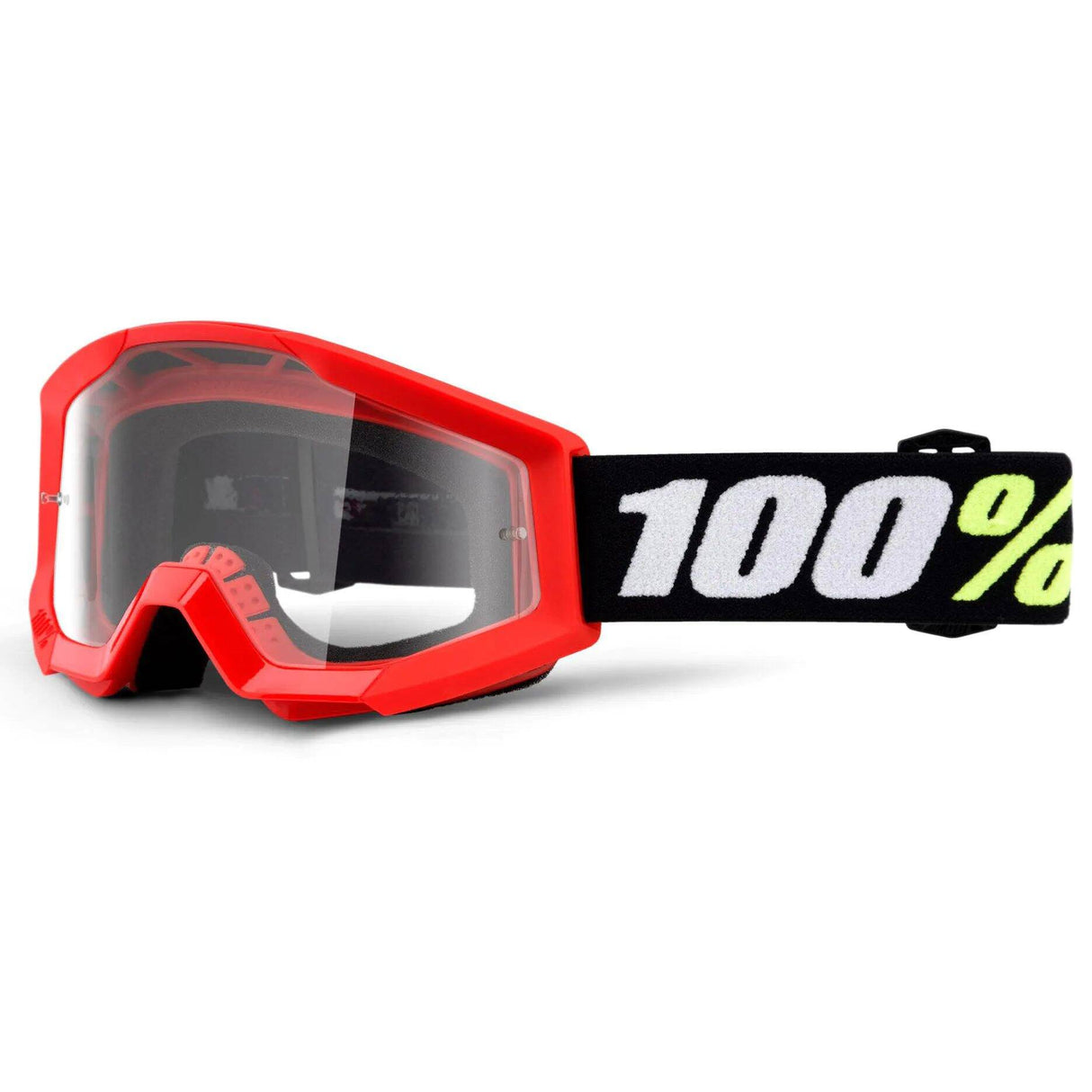 100% Strata 2 Mini MTB/MX Goggles - Red (Clear Lens)