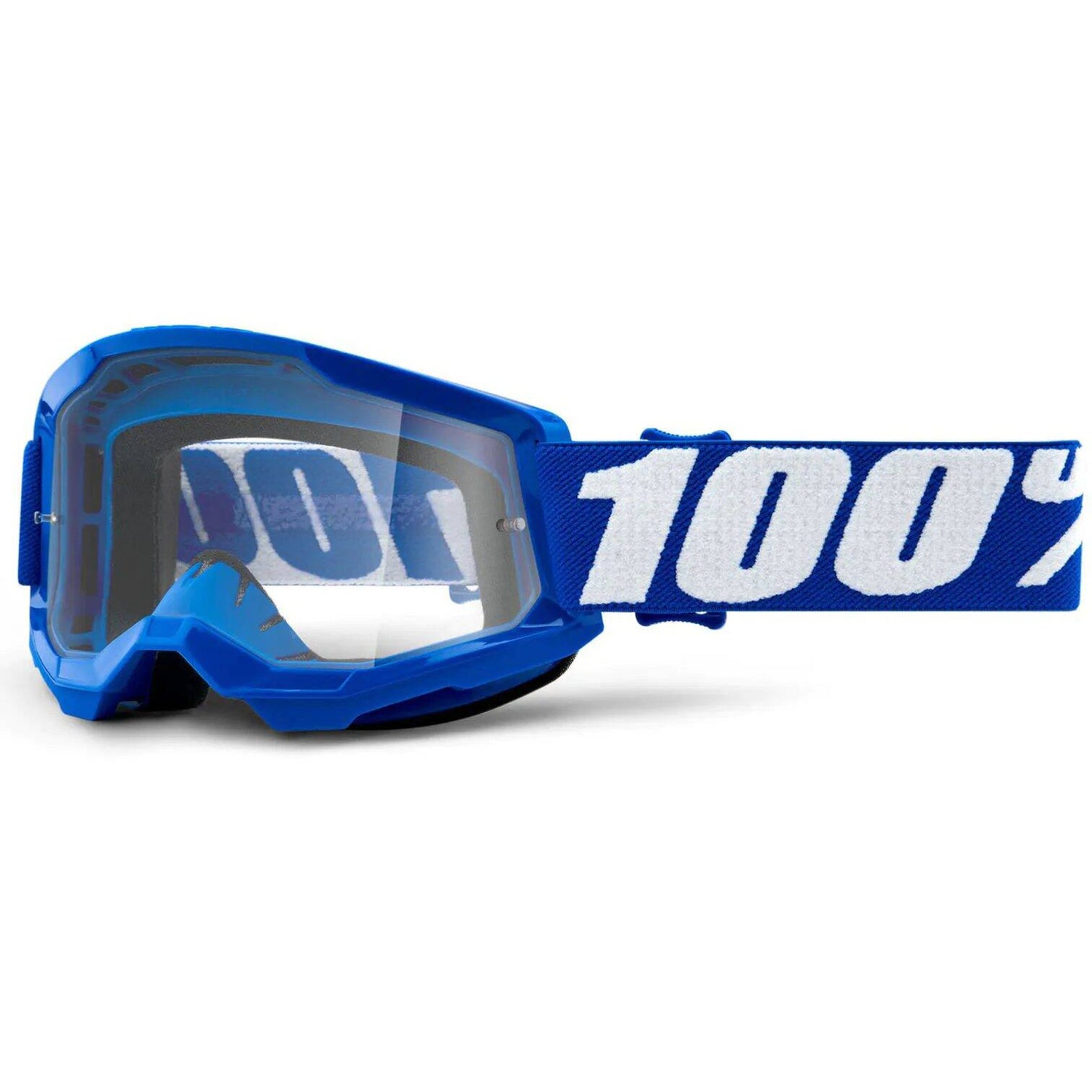 100% Strata 2 Youth MTB/MX Goggles - Blue (Clear Lens)