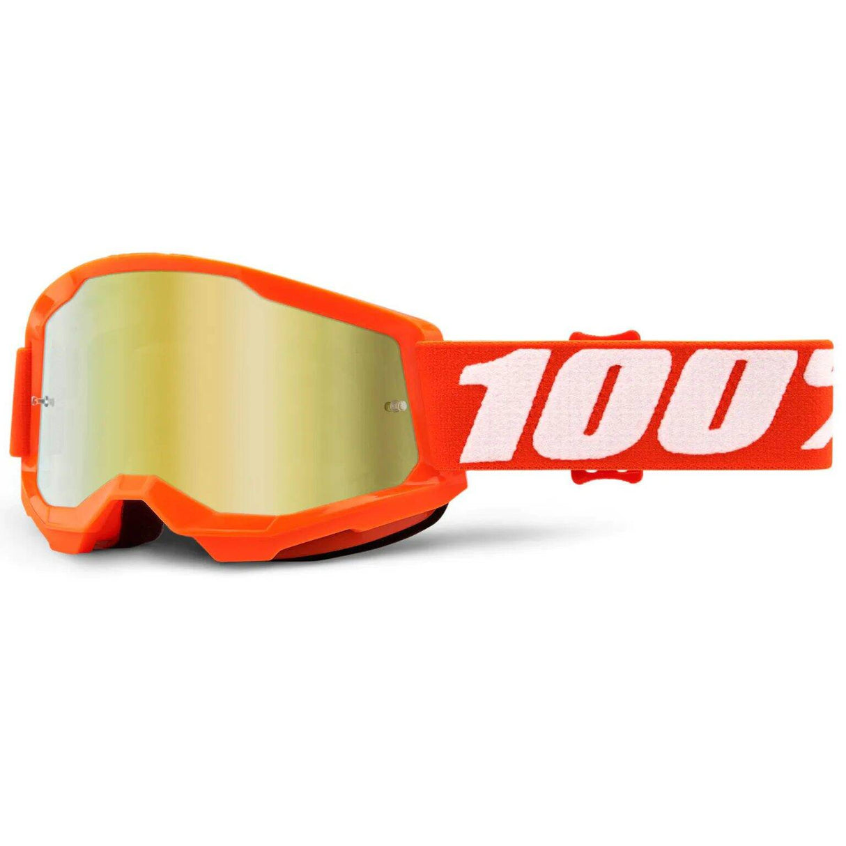 100% Strata 2 Youth MTB/MX Goggles - Orange (Mirror Gold Lens)