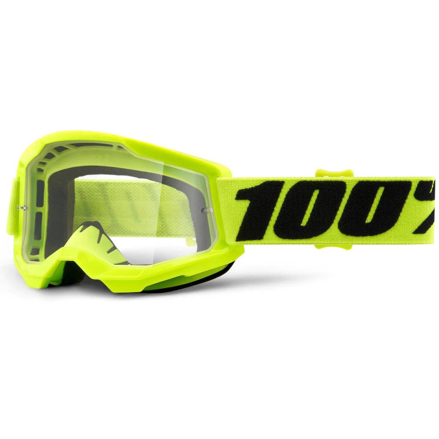 100% Strata 2 Youth MTB/MX Goggles - Yellow (Clear Lens)