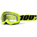 100% Strata 2 Youth MTB/MX Goggles - Yellow (Clear Lens)