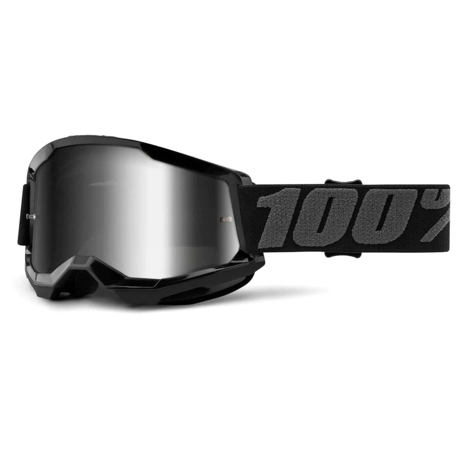 100% Strata 2 MTB/MX Goggles - Black (Mirror Silver Lens)