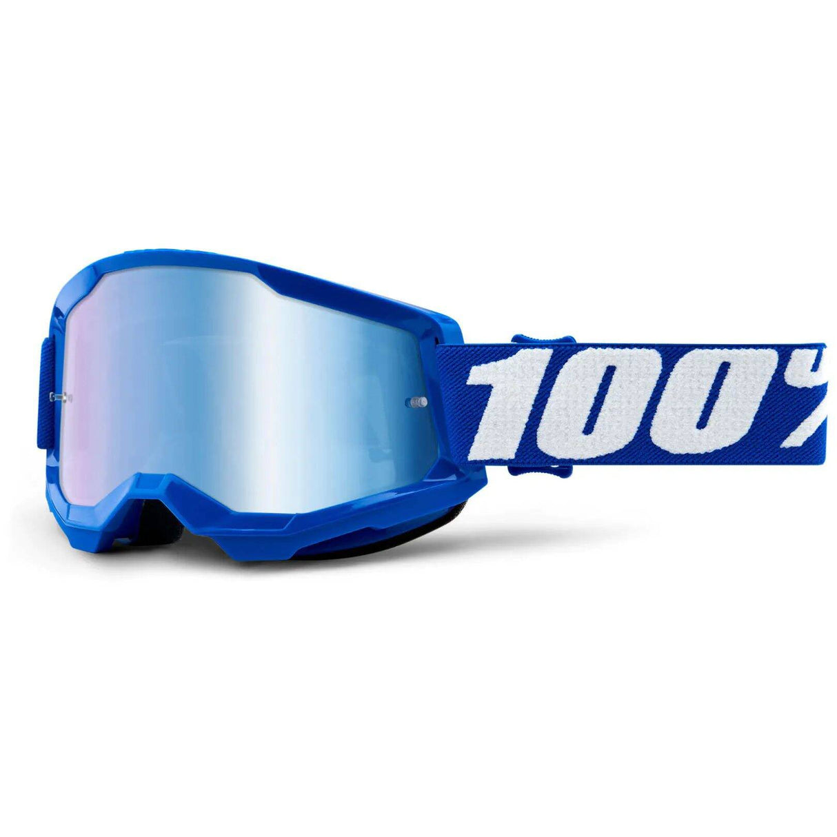 100% Strata 2 MTB/MX Goggles - Blue (Mirror Blue Lens)