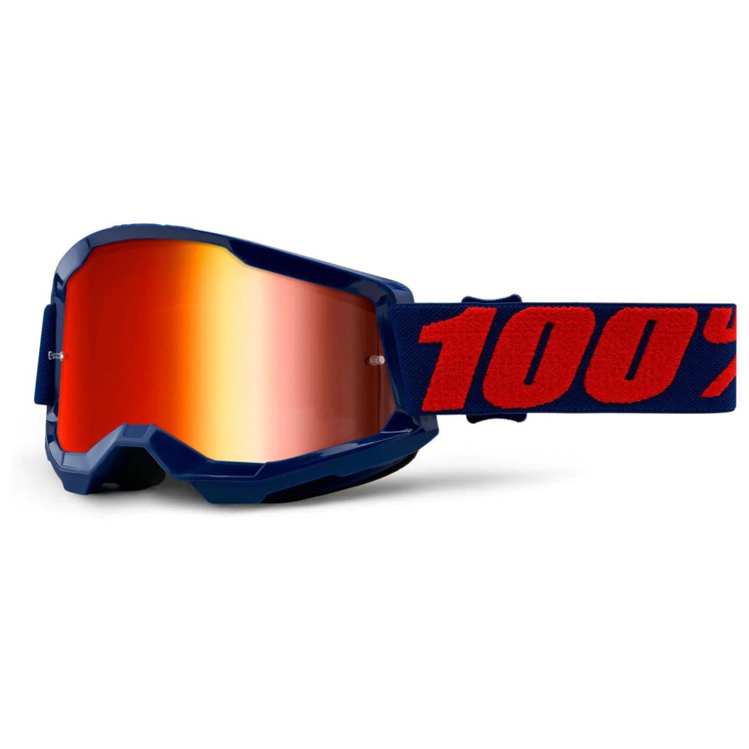 100% Strata 2 MTB/MX Goggles - Masego (Mirror Red Lens)