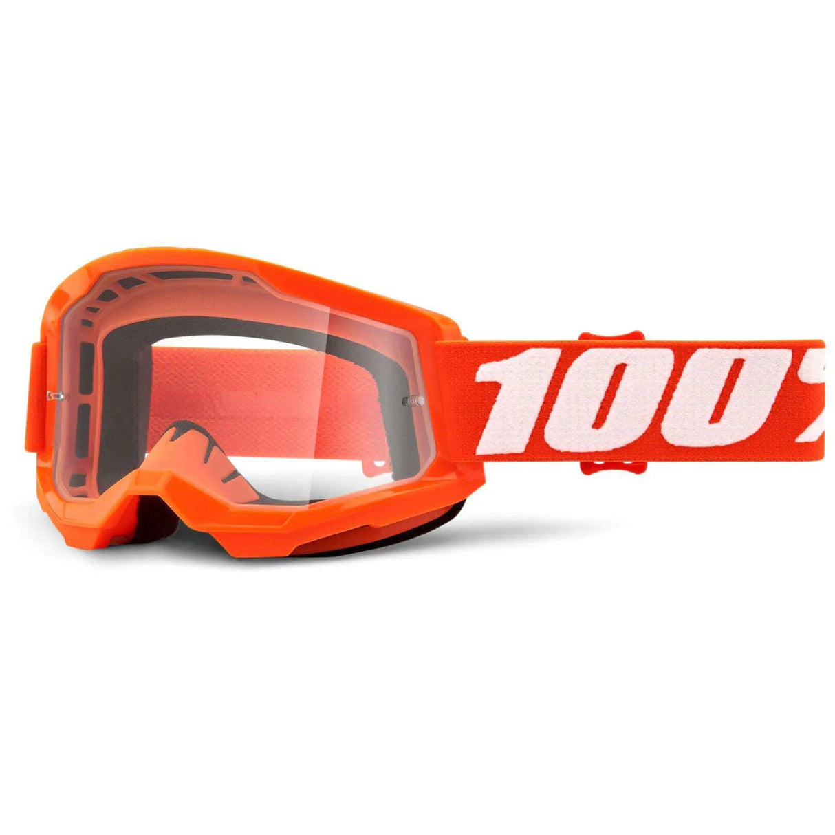 100% Strata 2 MTB/MX Goggles - Orange (Clear Lens)