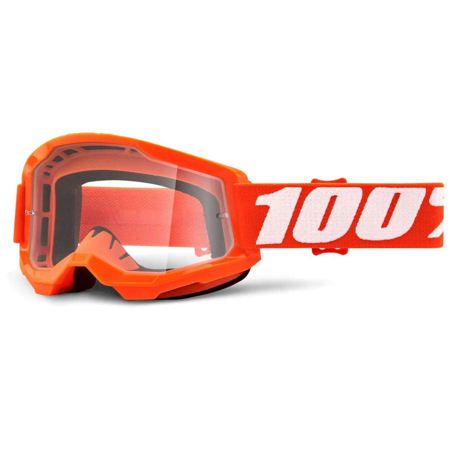 100% Strata 2 MTB/MX Goggles - Orange (Clear Lens)