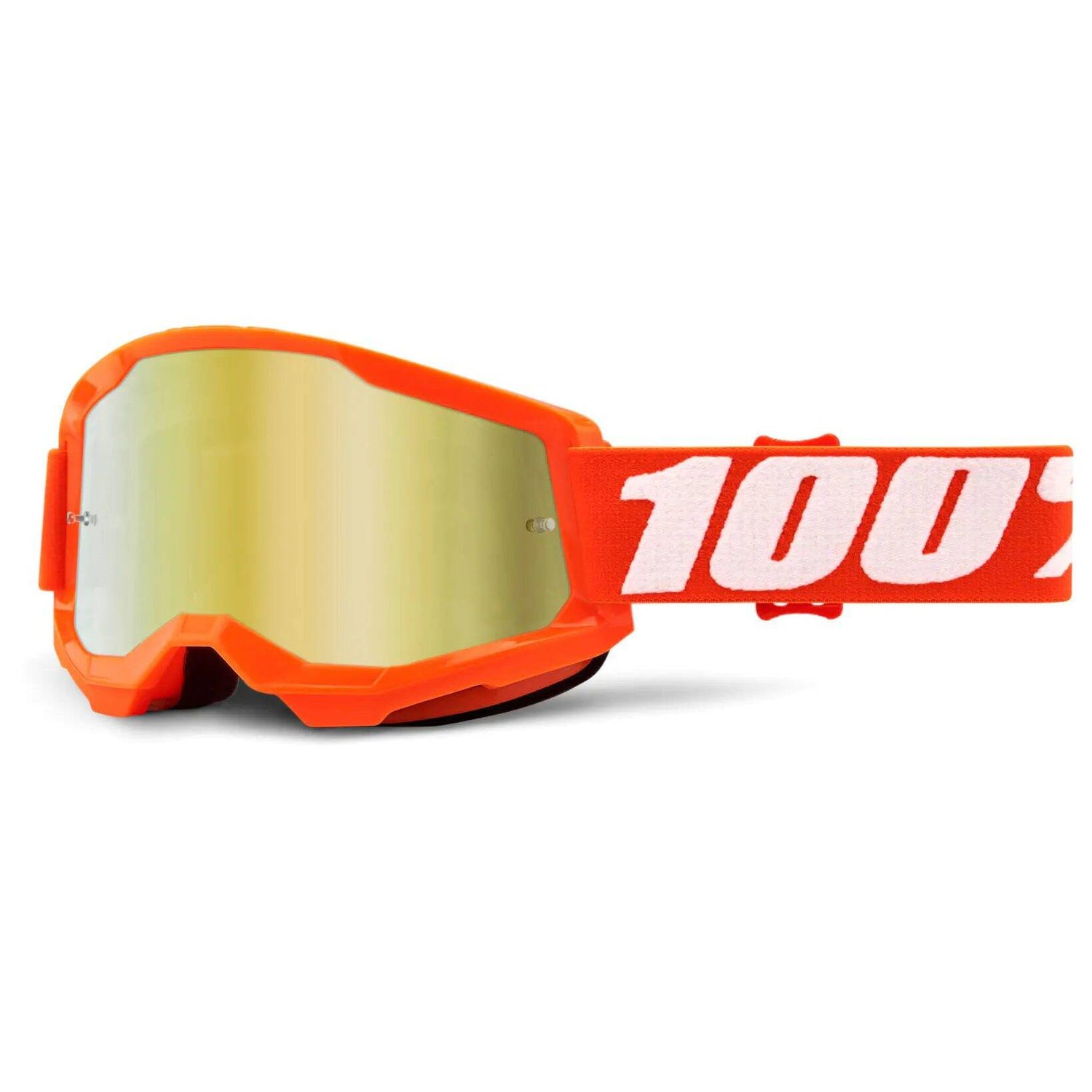 100% Strata 2 MTB/MX Goggles - Orange (Mirror Gold Lens)