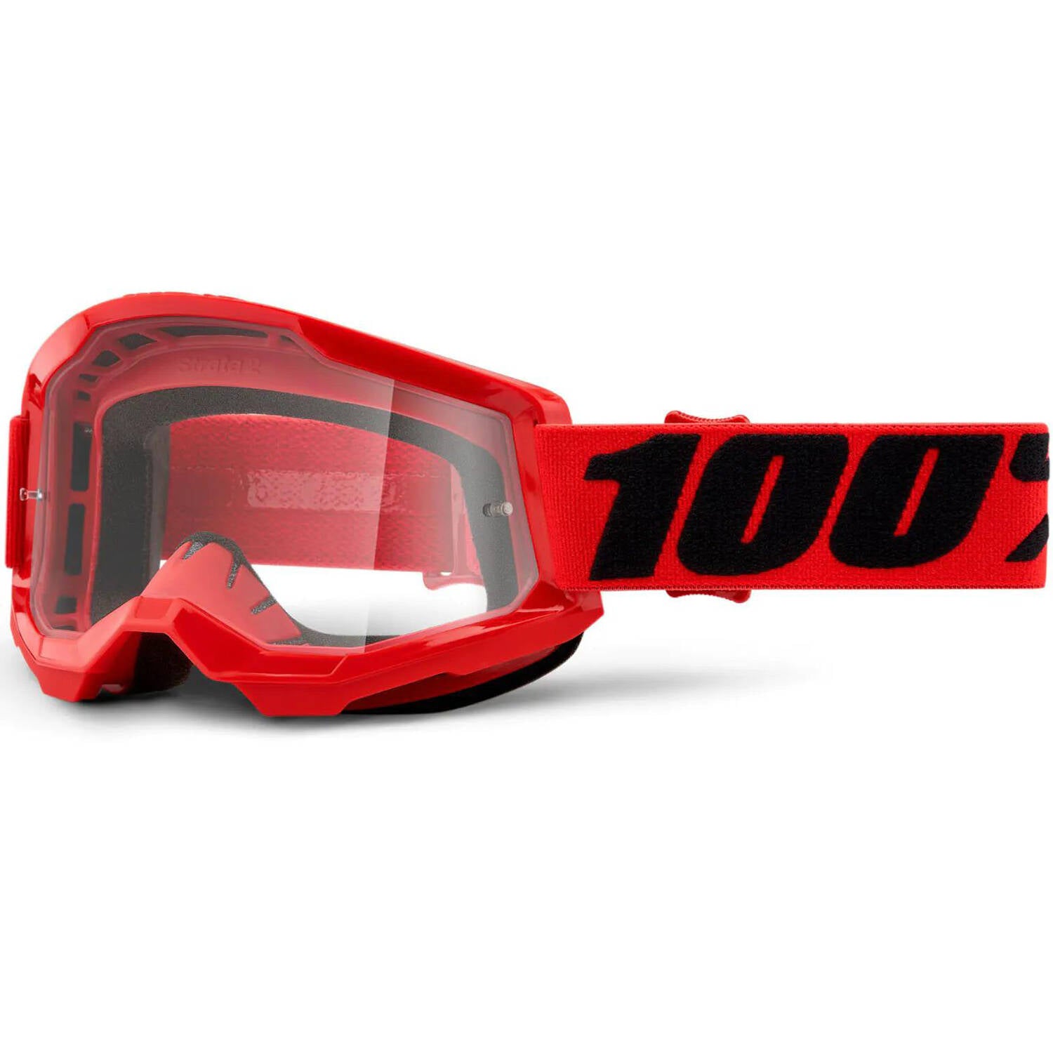 100% Strata 2 MTB/MX Goggles - Red (Clear Lens)