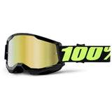 100% Strata 2 MTB/MX Goggles - Upsol (Mirror Gold Lens)