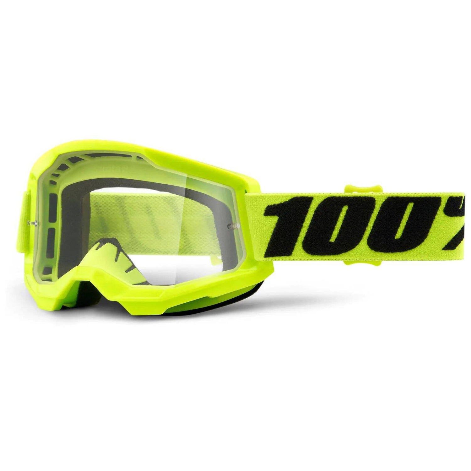 100% Strata 2 MTB/MX Goggles - Yellow (Clear Lens)