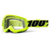 100% Strata 2 MTB/MX Goggles - Yellow (Clear Lens)
