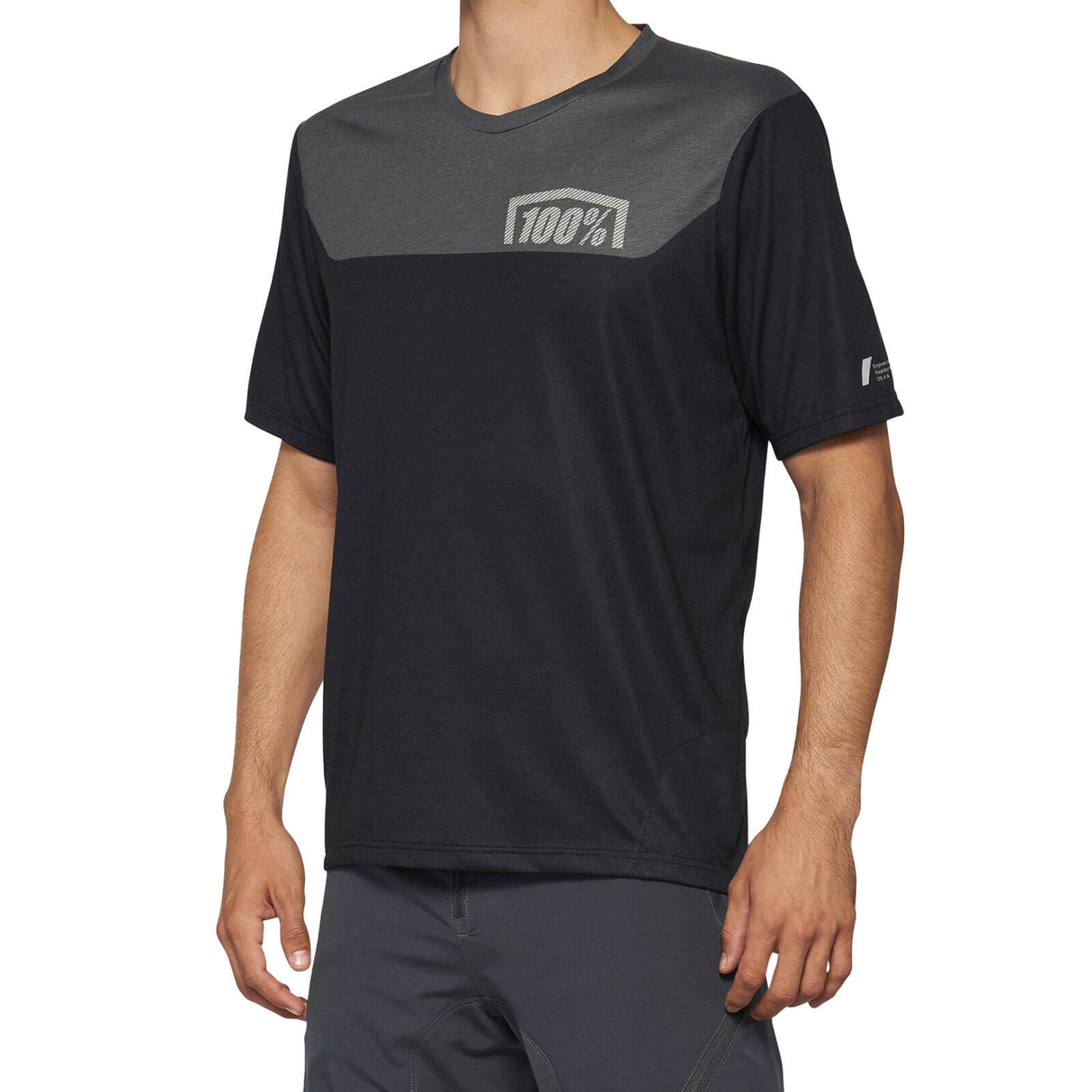100% AIRMATIC Short Sleeve Jersey - Black/Charcoal