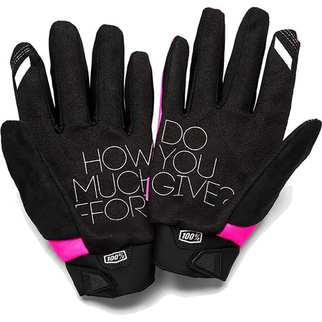 100% Brisker Protective Gloves - Neon Pink