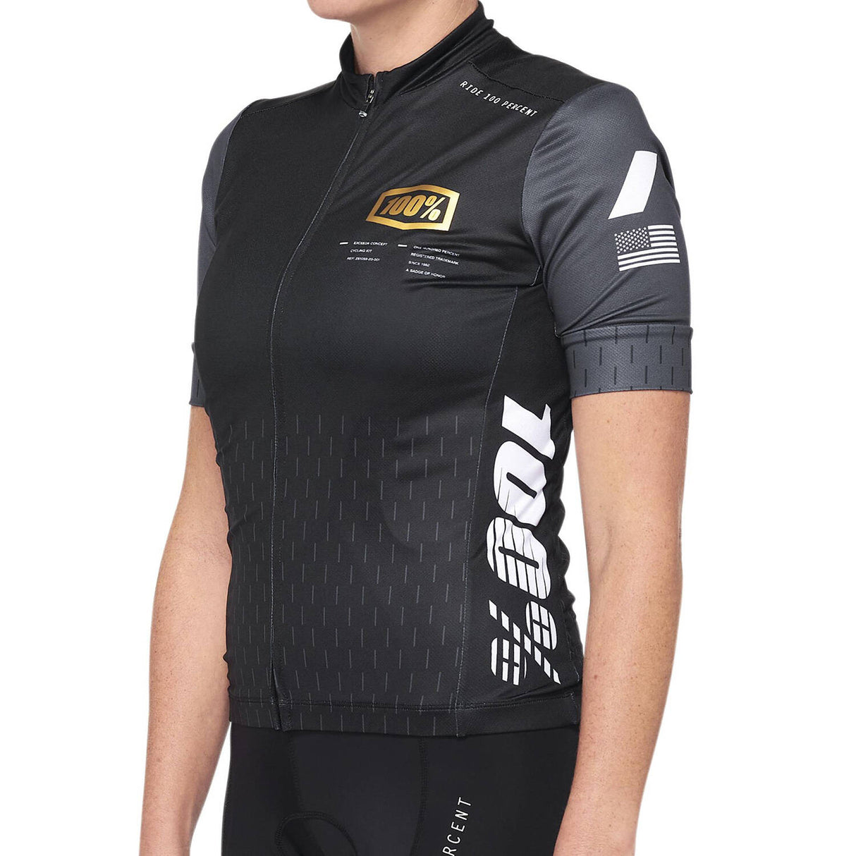 100% Exceeda Womens Jersey - Black/Charcoal