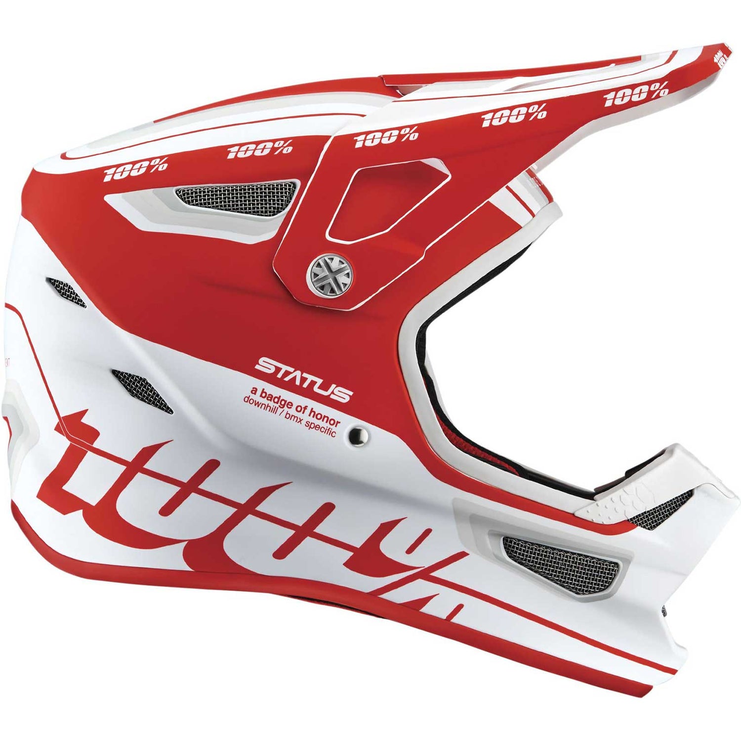 100% Status 22 Full Face Helmet - Topenga Red/White