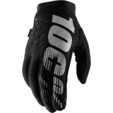 100% Brisker Youth Protective Gloves - Black/Grey