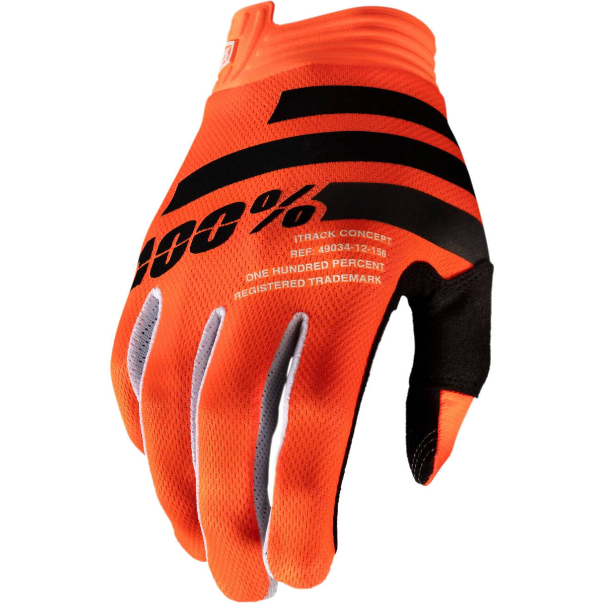 100% iTrack Protective Gloves - Orange/Black SML