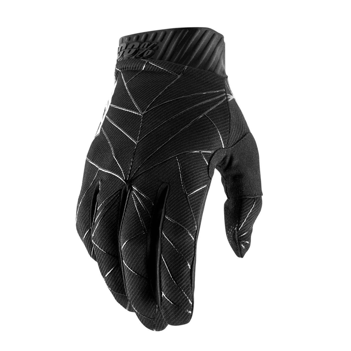 100% Ridefit Protective Gloves - Black/White Large