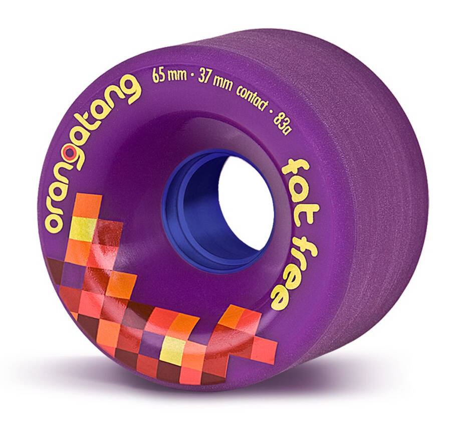 Orangatang Fat Free Freeride 65mm Longboard Wheels - 83a Purple