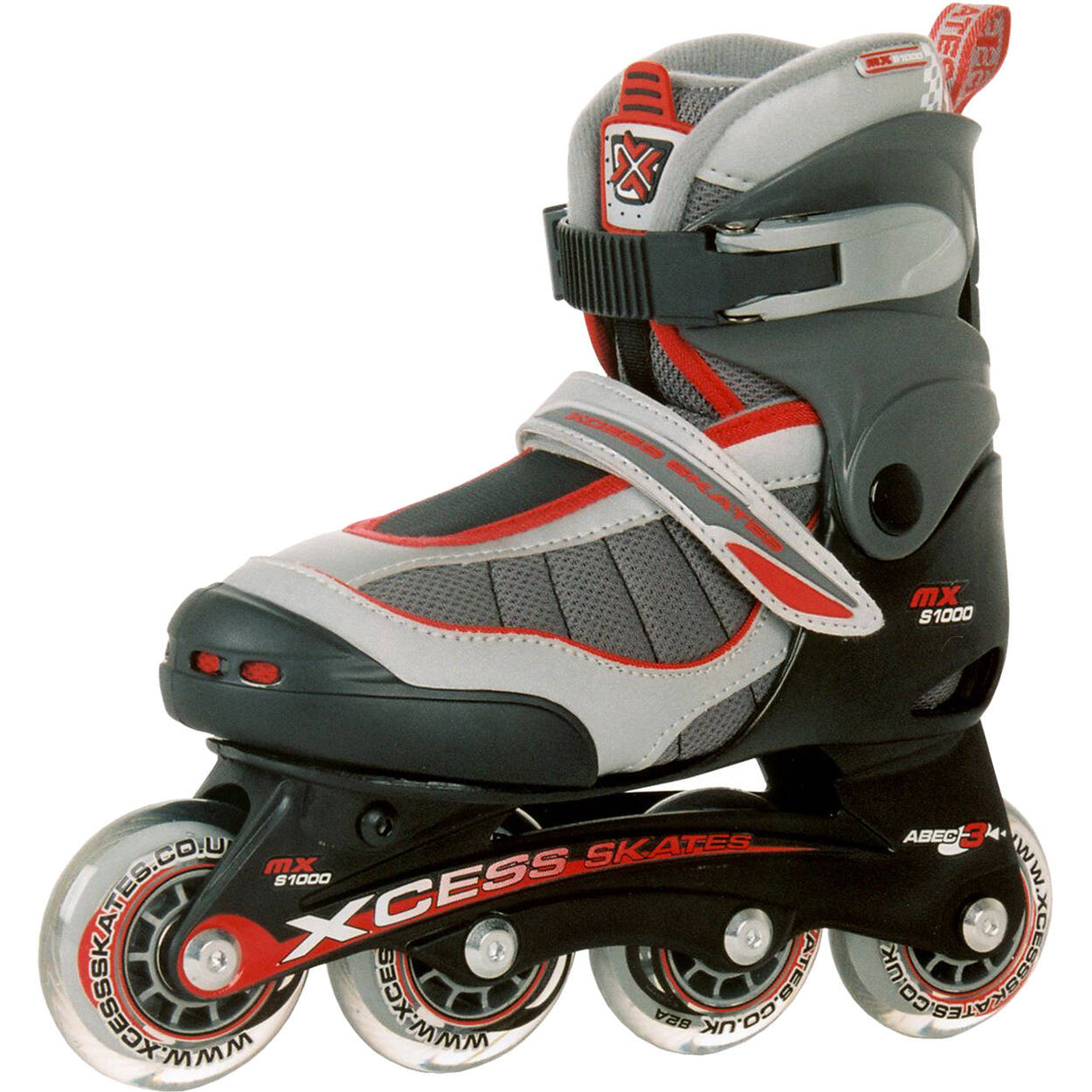 Xcess MX S1000 Semi Soft Adjustable Inline Skates - Red