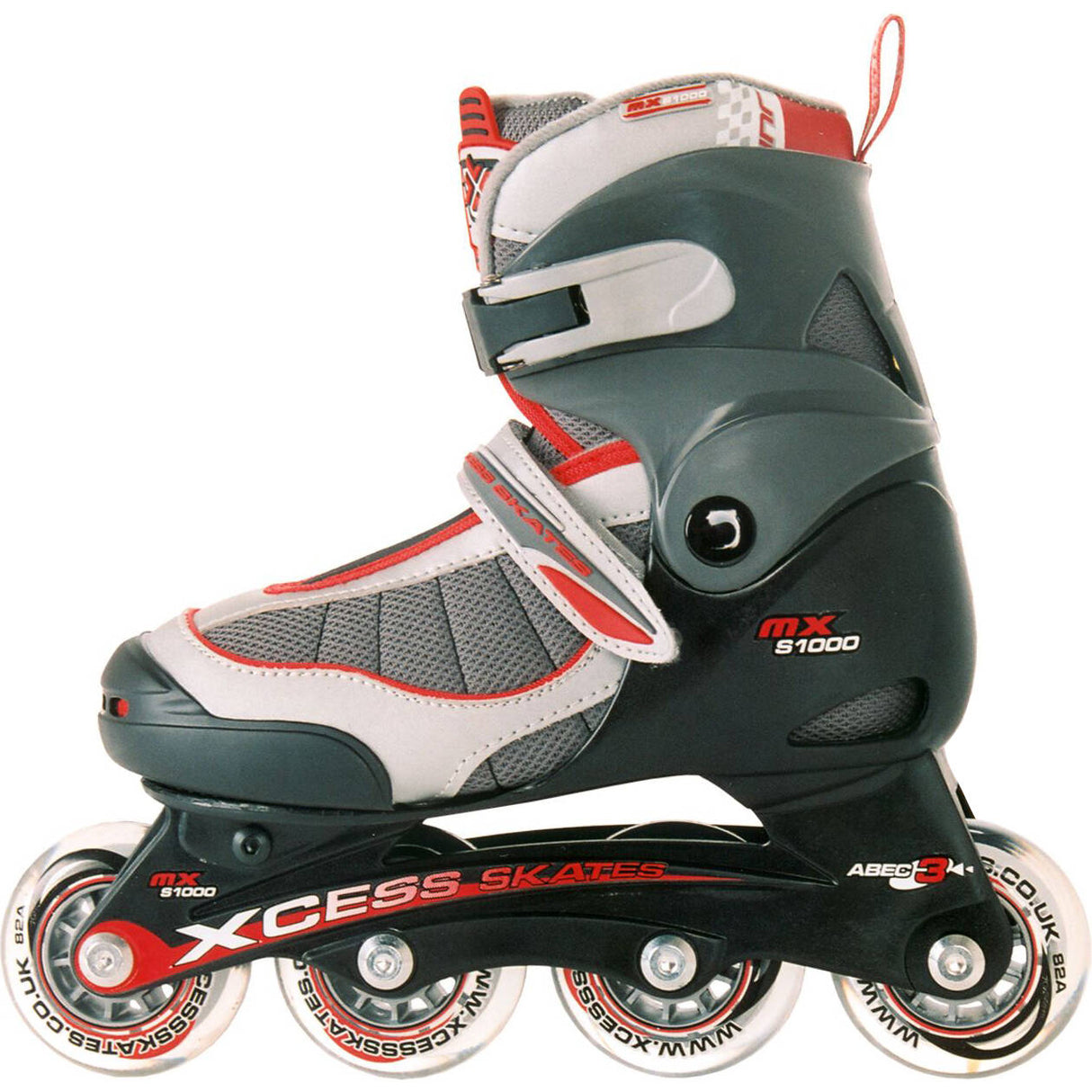 Xcess MX S1000 Semi Soft Adjustable Inline Skates - Red