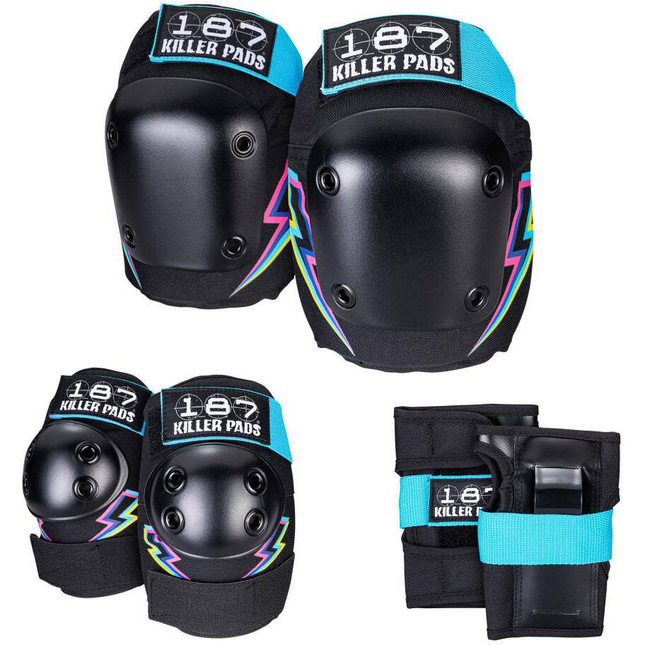 187 Killer Adult Six Pack Pad Set - Electric Bolt