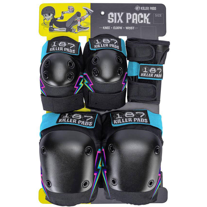 187 Killer Adult Six Pack Pad Set - Electric Bolt